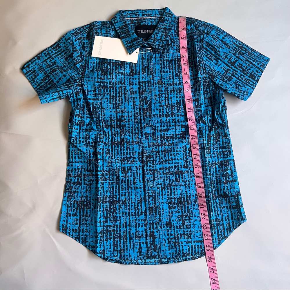 Wildfang The Essential Button Up Shirt Short Sleeves Weaves Blue XS - Picture 6 of 9